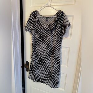 essentials grey cap sleeve knee length dress- large